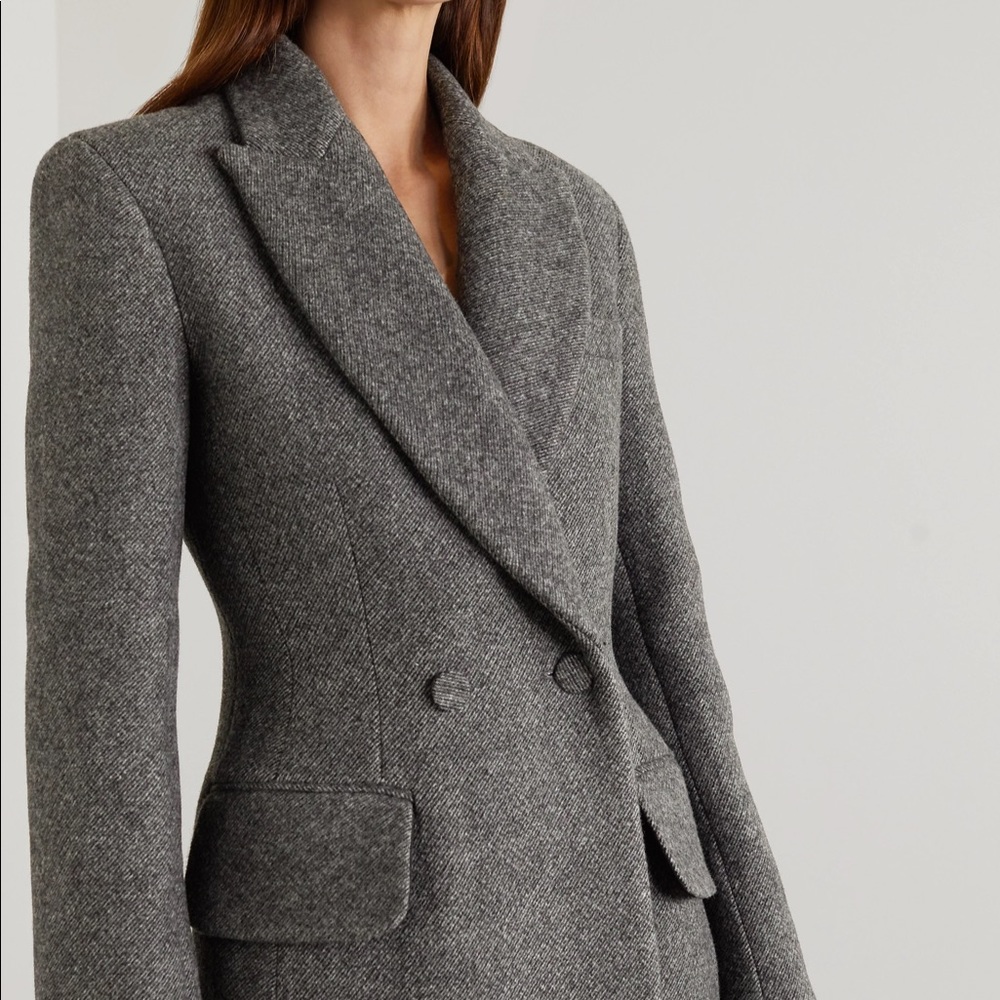 KHAITE Finna 100% wool double breasted coat grey size US 2 small S